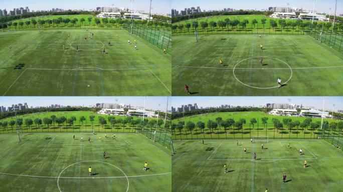 4k原素材-上海前滩体育公园足球场