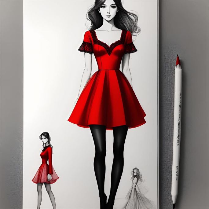 红裙少女