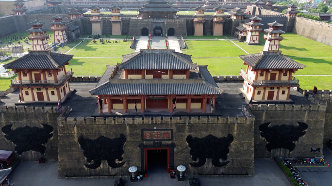 浙江东阳横店秦王宫景区航拍