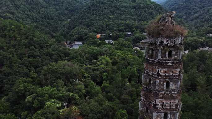 浙江台州国清寺隋塔航拍