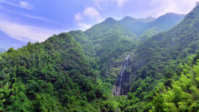 庐山秀峰瀑布航拍