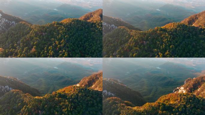 航拍郑州登封中岳嵩山太室山秋色