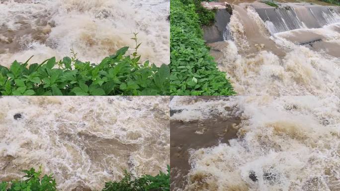 大坝泄洪 水坝泄洪 水浪翻滚 海浪奔腾