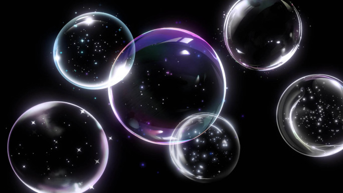 6款 彩色粒子泡泡动态 透明底