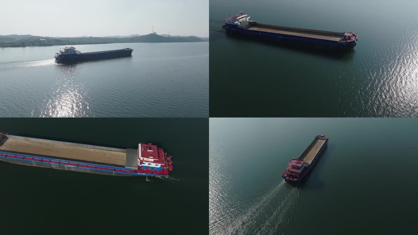 一镜到底跟拍湘江中的运输船