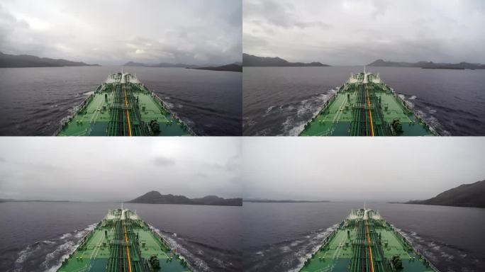 穿越麦哲伦海峡的延时油轮遭遇极端天气
