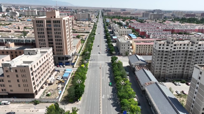 内蒙古巴彦浩特城市地标4K航拍