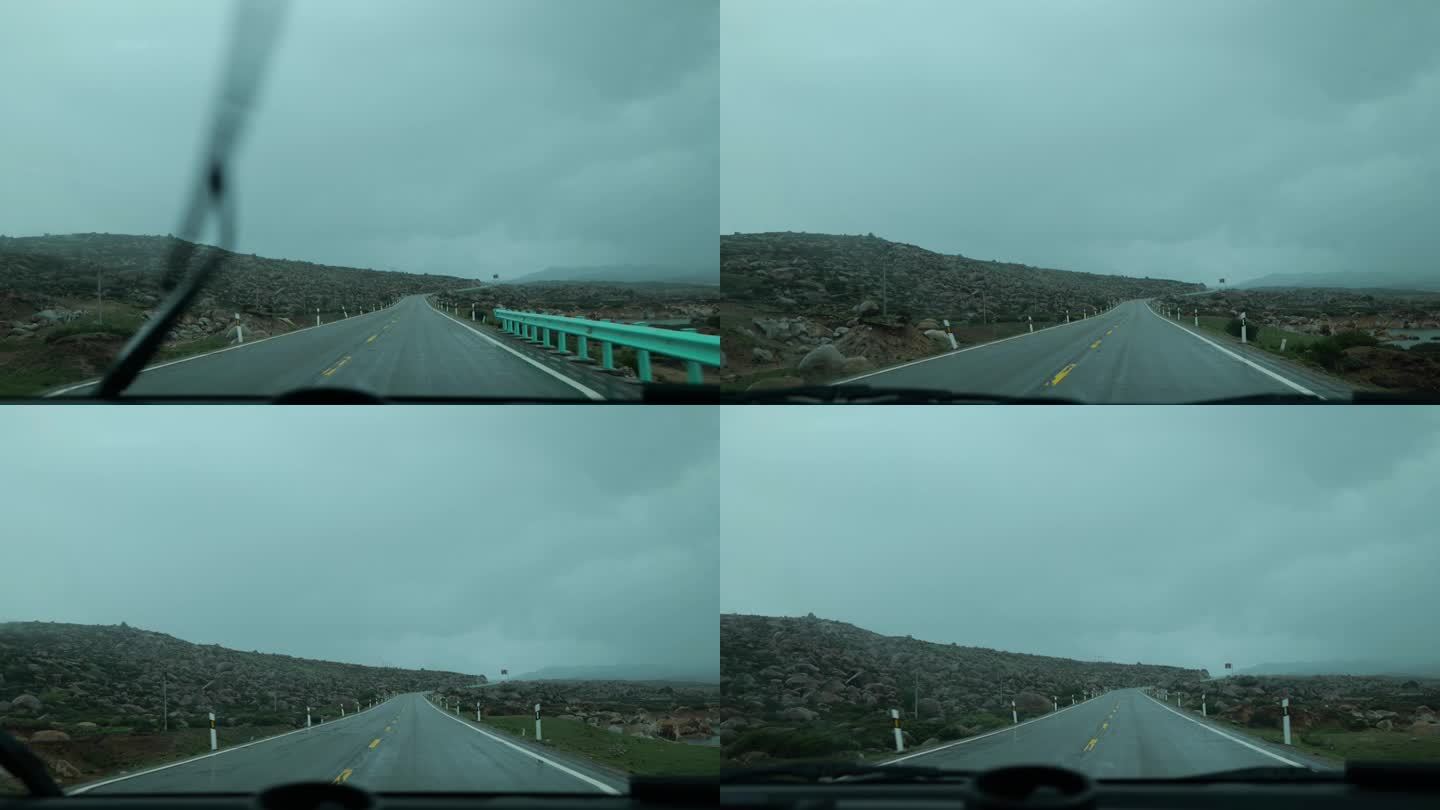 川西自驾沿途风景下雨天石头城