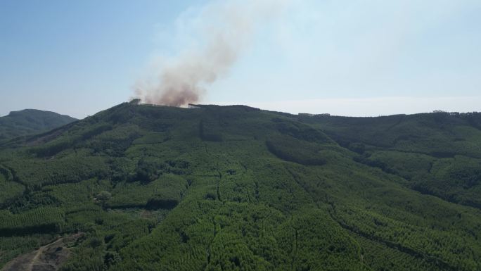 青山 浓烟 火警 消防安全素材