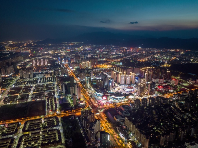 河源市城市风光夜景延时4k