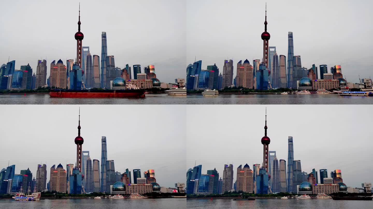 上海黄浦江外滩城市风光4k延时摄影