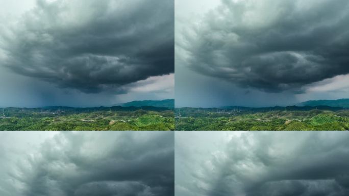 极端雷暴雨天气云团涌动延时4k