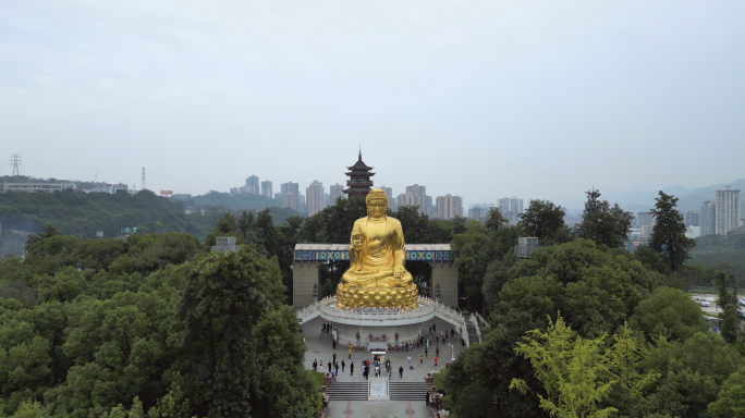 重庆华岩寺航拍4K