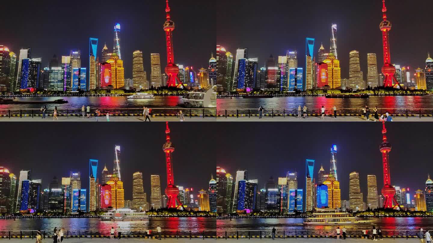 9上海黄浦江外滩城市风光4k实拍