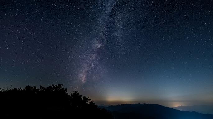 日转夜星空延时