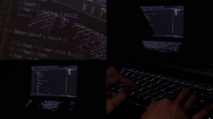 4k实拍敲击键盘代码数据黑客
