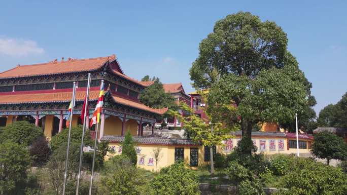 航拍常德临澧县铜山古寺