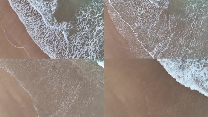 航拍东南亚泰国普吉岛海浪冲刷沙滩特写镜头