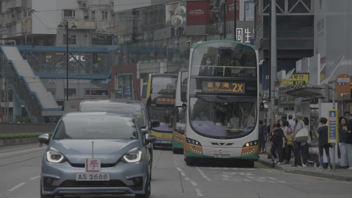 中国香港 香港街头 香港巴士 香港的士