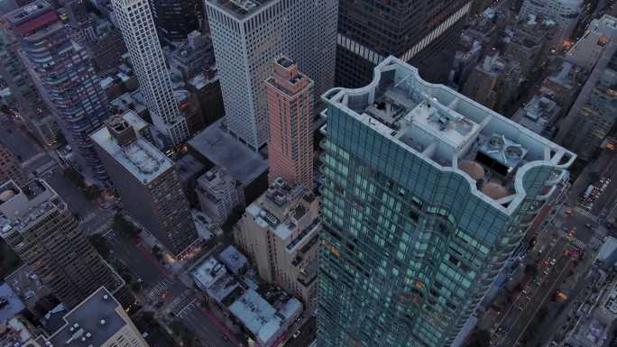 城市航拍纽约曼哈顿上东区中城摩天大楼