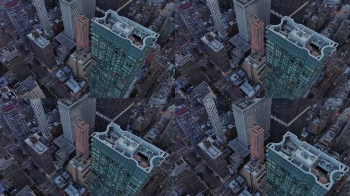 城市航拍纽约曼哈顿上东区中城摩天大楼
