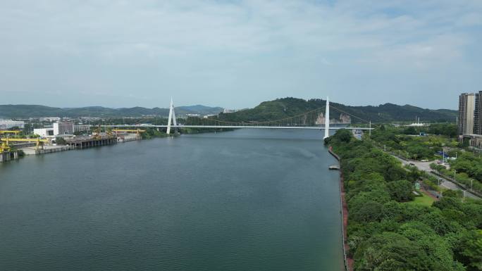 柳州柳江鹧鸪江大桥航拍4K