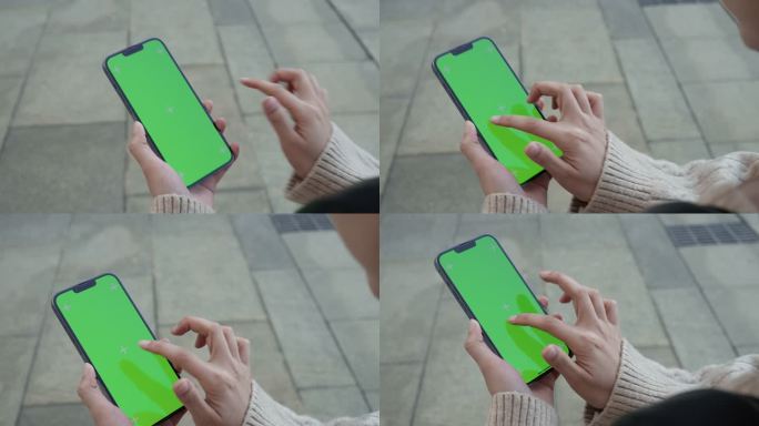 4k手机绿幕手机特写刷各类软件绿幕素材