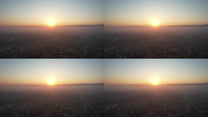 清晨云海日出航拍