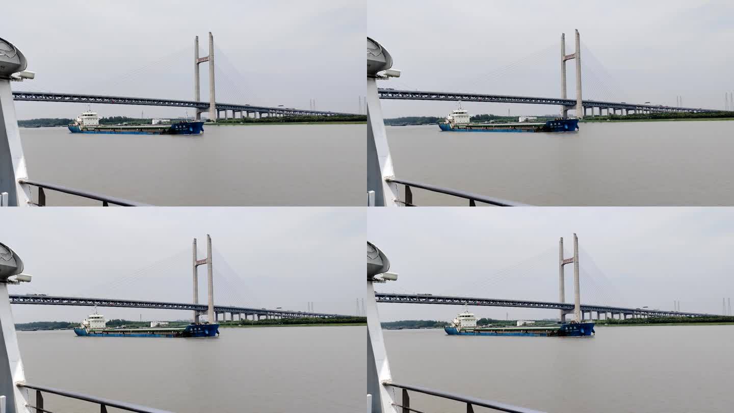 上海闵行黄浦江闵浦大桥风光4k实拍