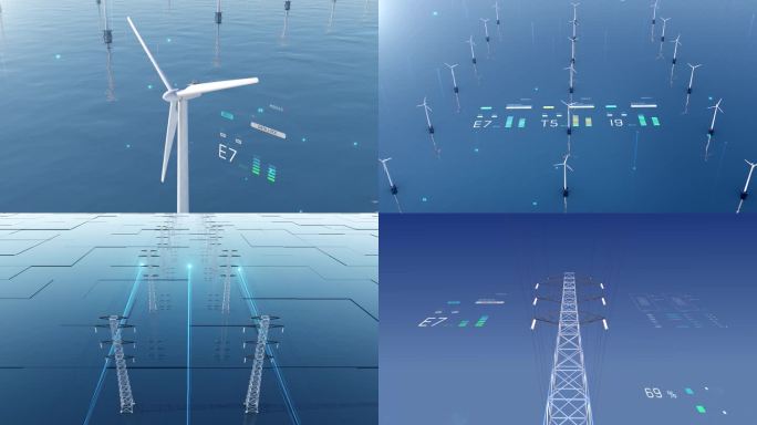 科技电网清洁能源风力发电电力传输