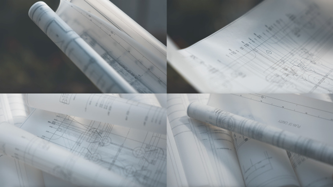 工程师查看图纸特写