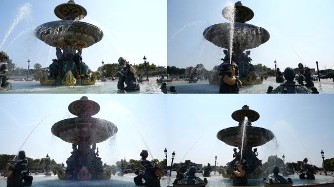 慢镜头协和广场喷泉