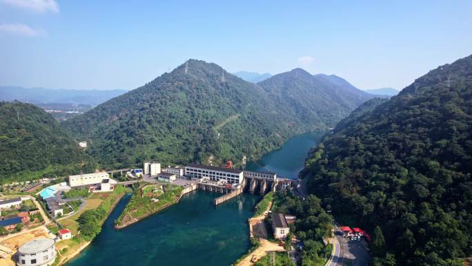 航拍湖南郴州小东江东江湖山水 绿水青山