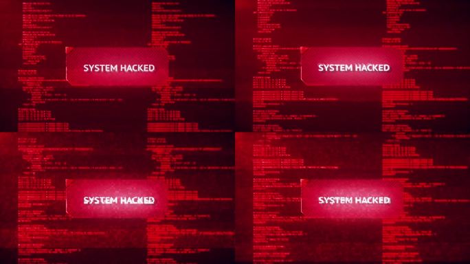 4K红色警报系统黑客安全漏洞计算机黑客警告信息被黑客入侵。