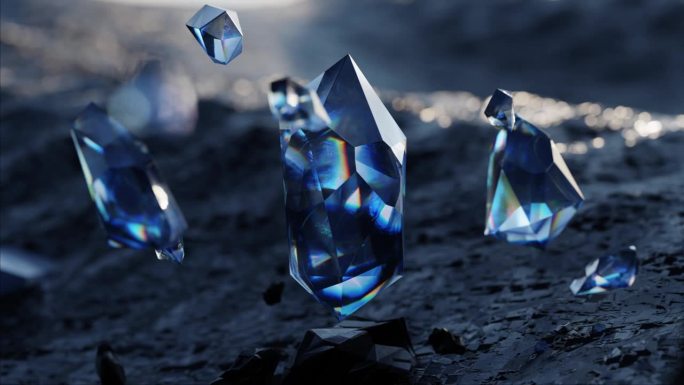 宝石水晶宝石三维动画