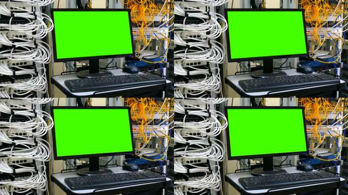 后台-管理服务器机房服务器的中央计算机(绿屏)