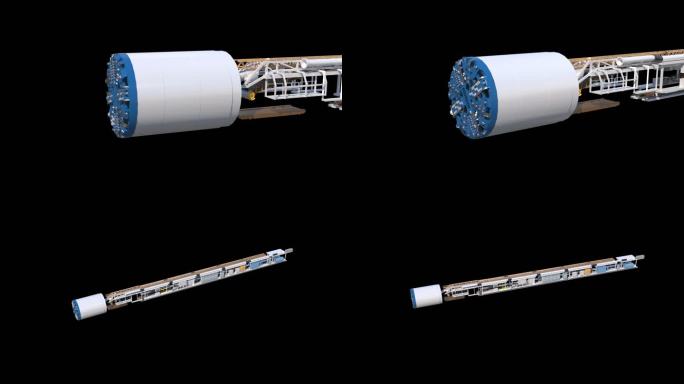 地铁隧道施工盾构机主体漫游动画