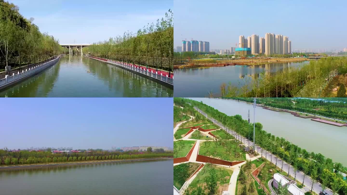 原创郑州贾鲁河生态航拍