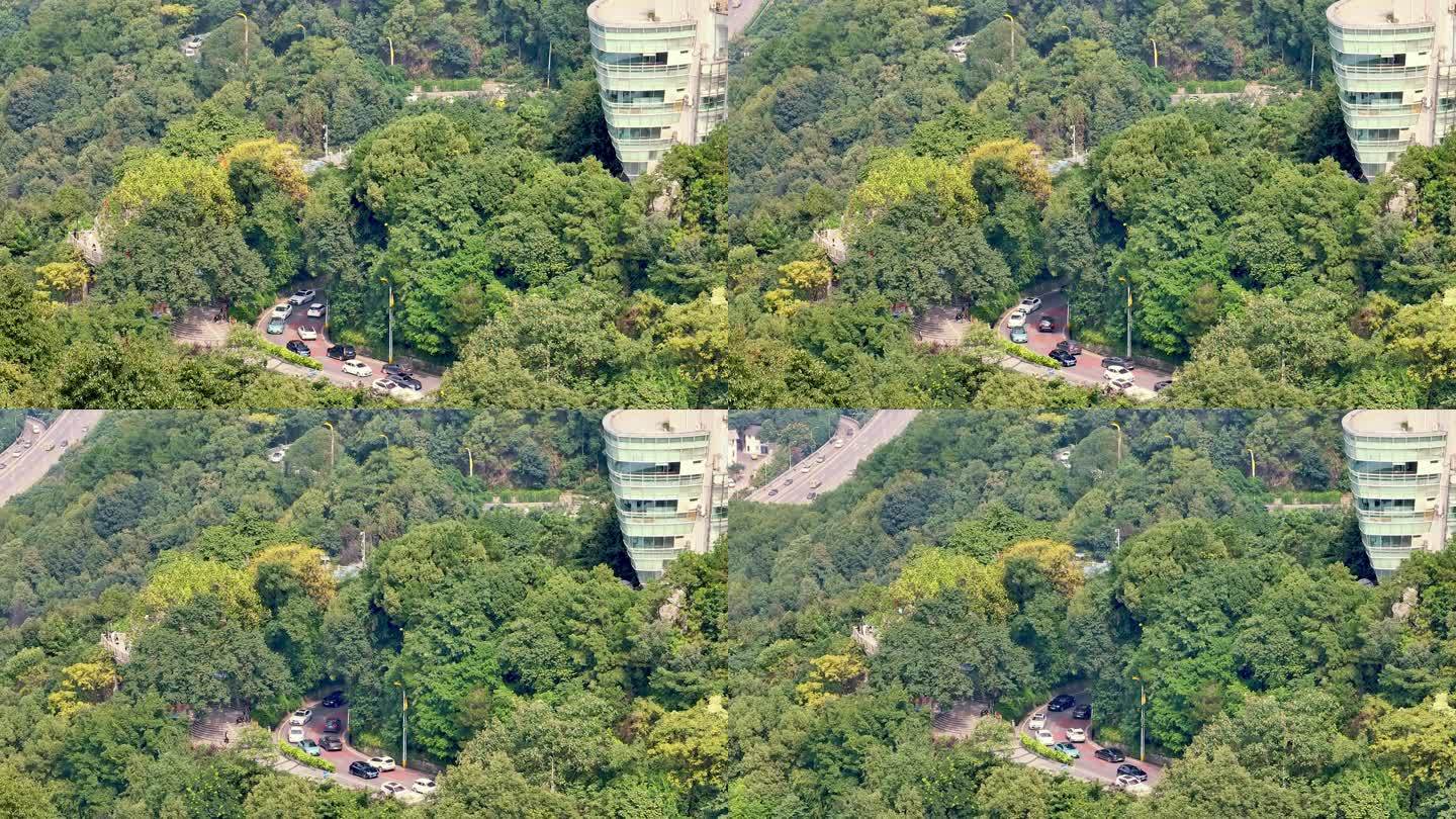 航拍重庆南山一棵树景区黄龙公路