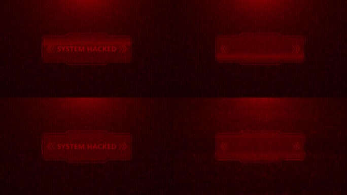 4K红色警报系统黑客安全漏洞电脑黑客警告信息被黑客入侵。