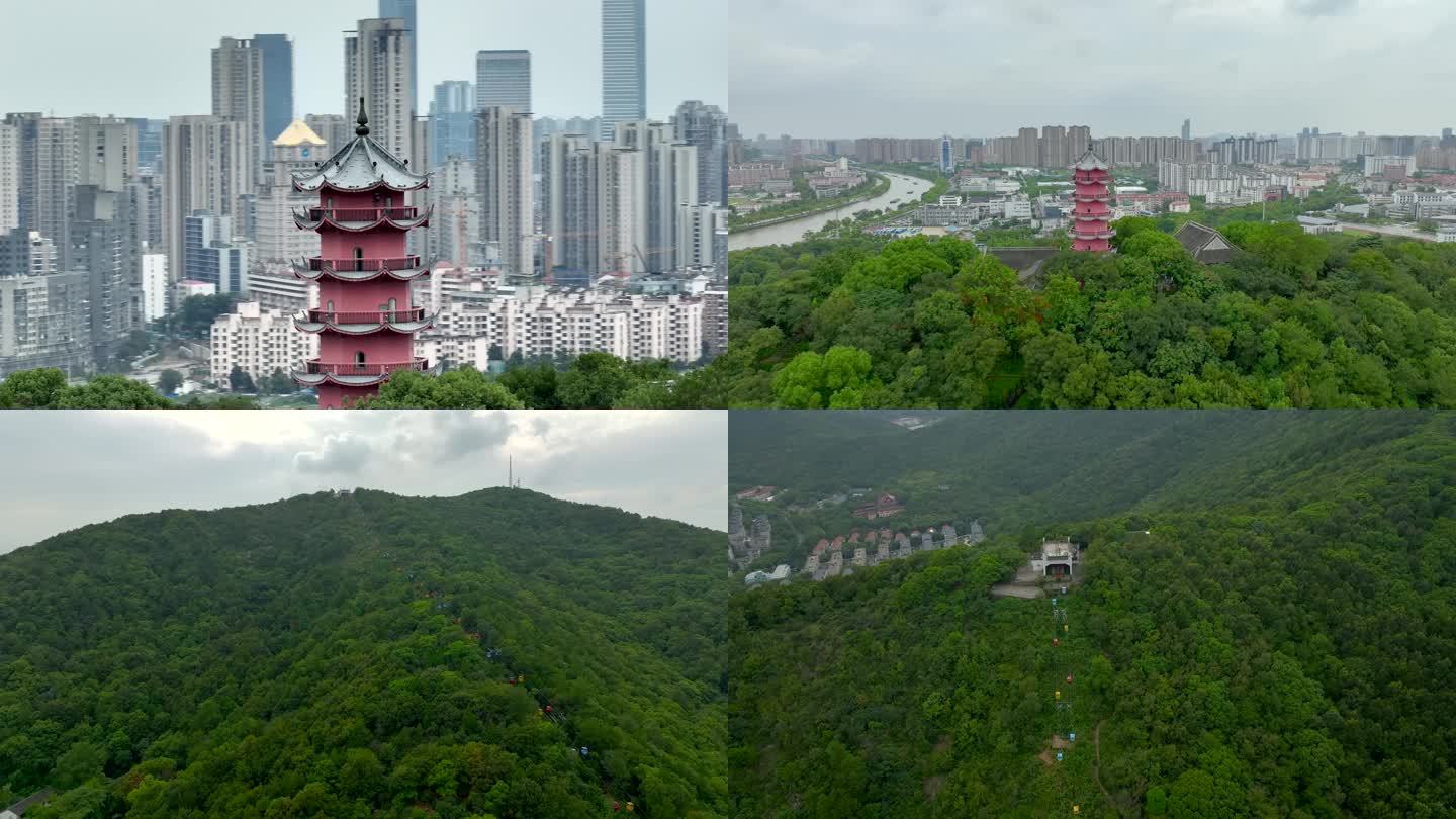 无锡锡惠公园惠山寺惠山缆车航拍