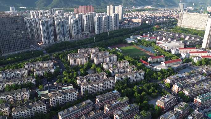 义乌江东城市建筑风光航拍
