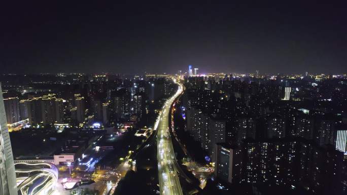 西安三环 绕城高速南飞鸿高新CBD 夜景