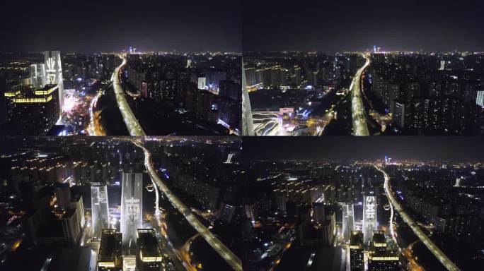 西安三环 绕城高速南飞鸿高新CBD 夜景