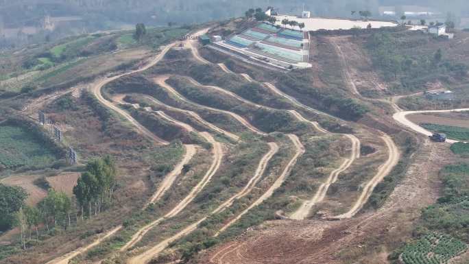 河南许昌禹州具茨山越野赛车场航拍