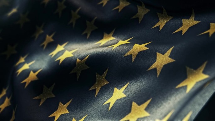 闪亮的金色星星在黑色的节日背景下挥舞着旗帜
