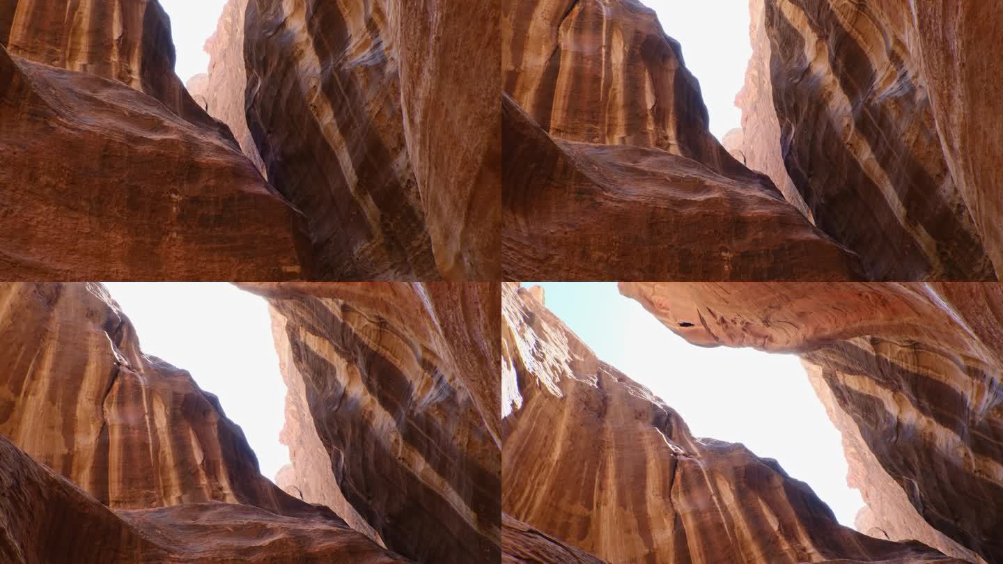 峡谷的低角度视图4K素材
