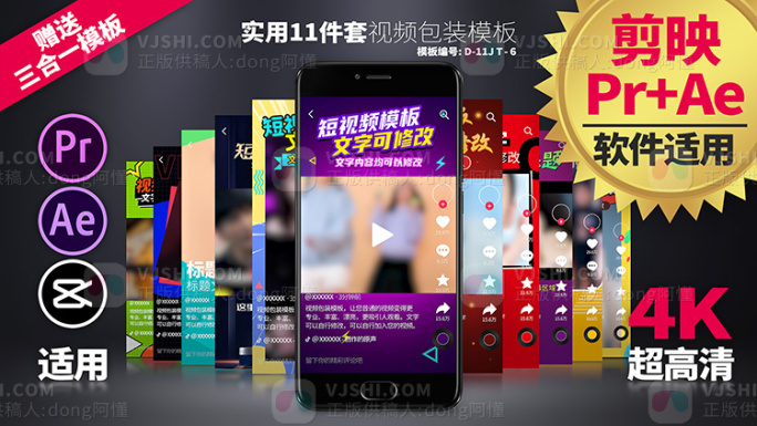 手机短视频竖屏模板 D-11JT-6