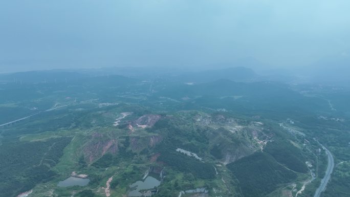 庐山市山峰村庄风景高空航拍