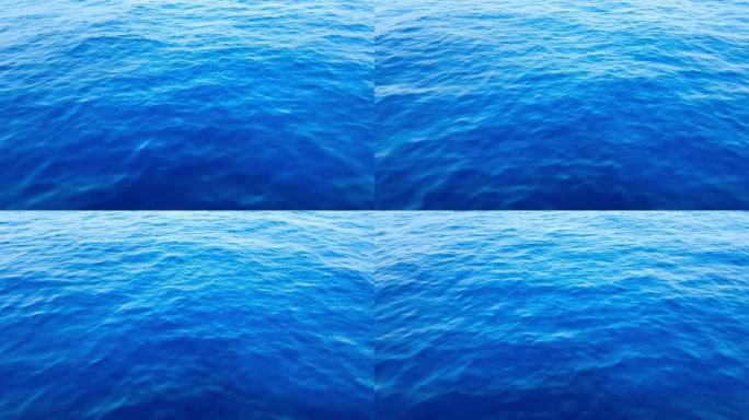高品质的完美无缝循环深蓝色海浪从水下背景与微颗粒流动